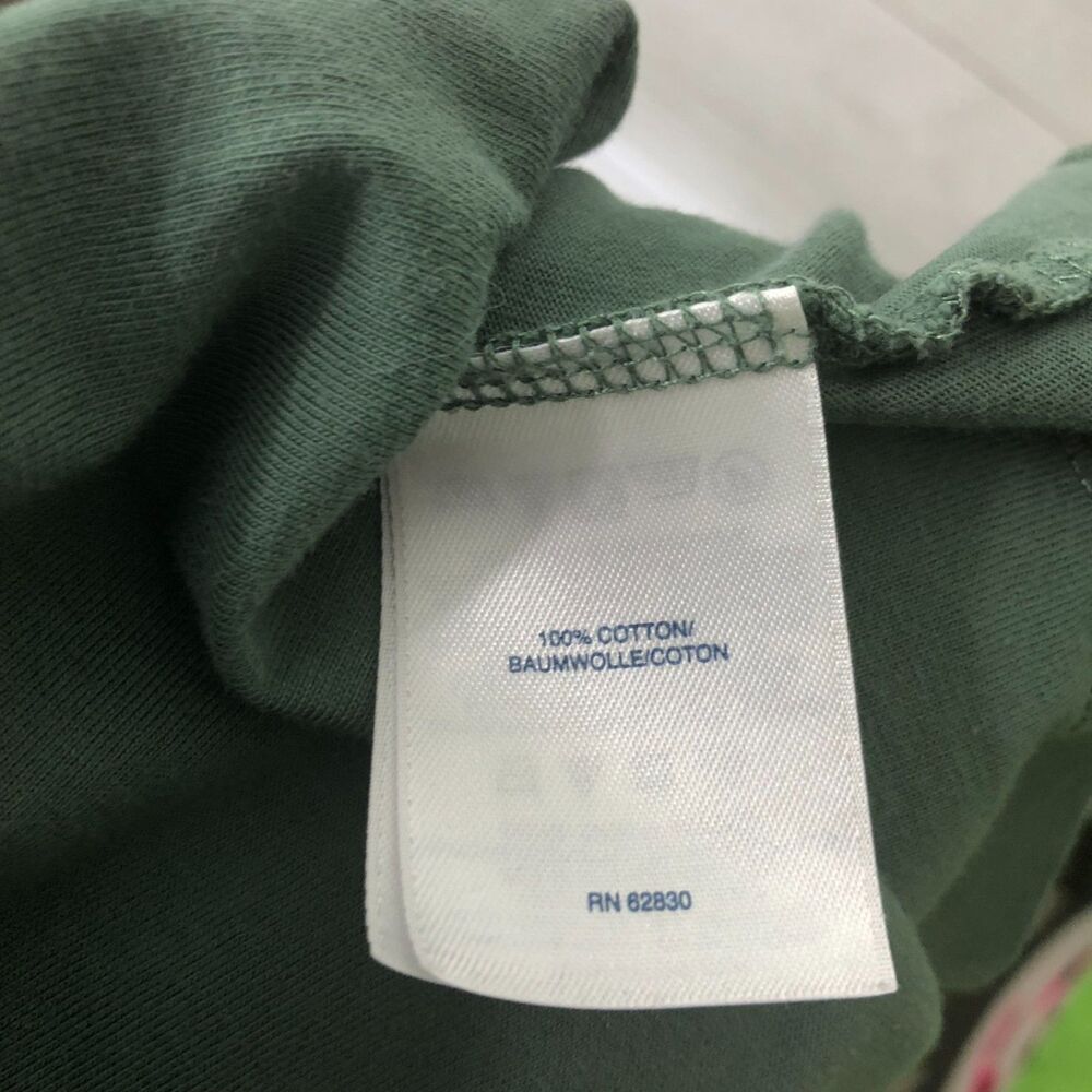 Lands End Women's 3X 24/26W Long Sleeve V Neck Shirt Solid Green Tee 100% Cotton - Picture 5 of 5